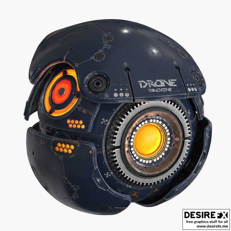 Desire FX 3d models | Sci Fi Drone Low-poly 3D model