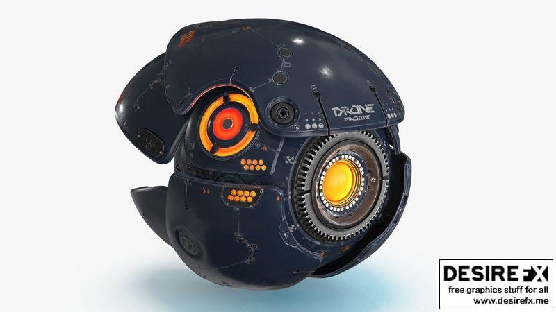 Desire FX 3d models | Sci Fi Drone Low-poly 3D model