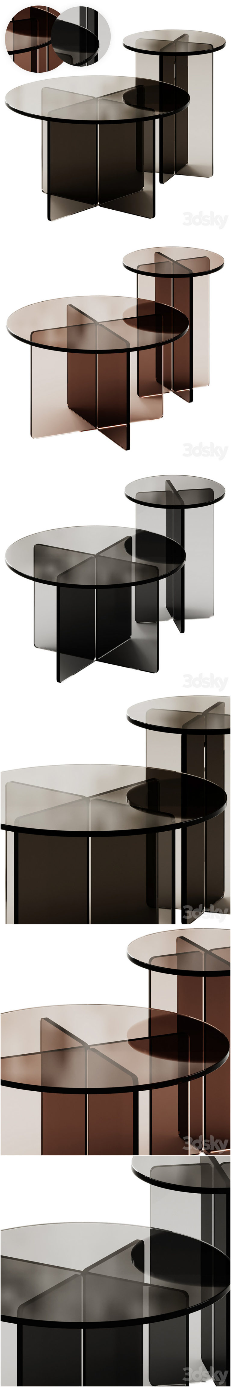 Desire FX 3d models | Iris Glass Coffee and Side Tables by Pastill – 3D ...