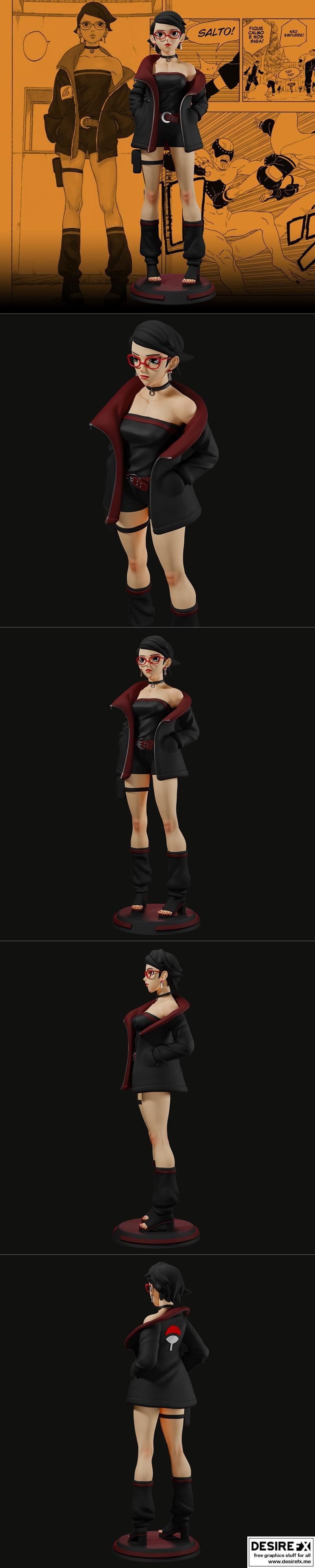 Sarada Uchiha 3D model 3D printable