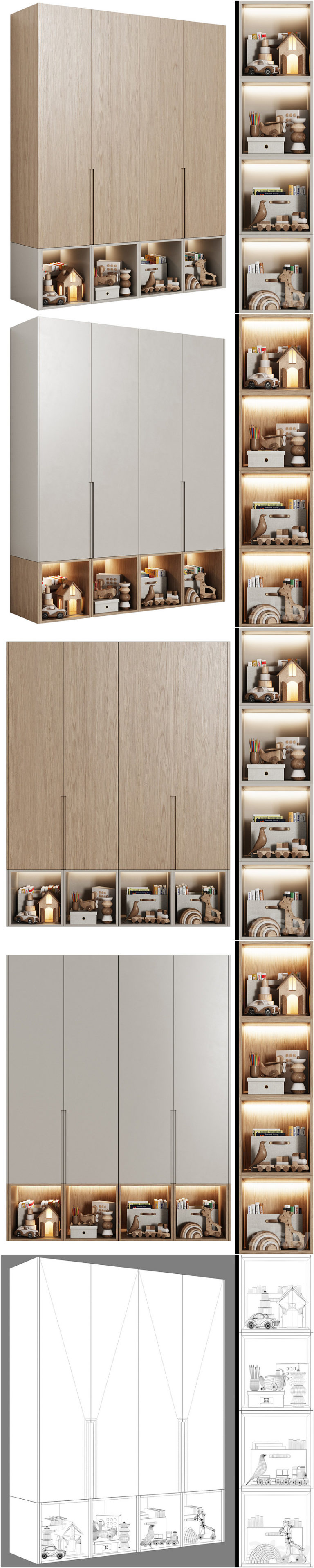 Mode Modular Desire FX 3d models | Modular children’s wardrobe in a modern style 07 ...