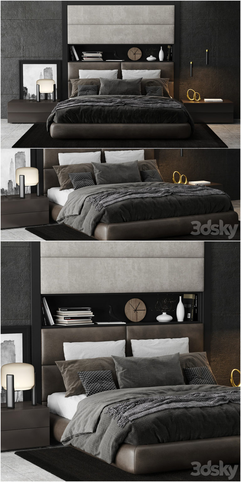 Desire FX 3d Models | Poliform Dream Bed Headboard B – 3D Model