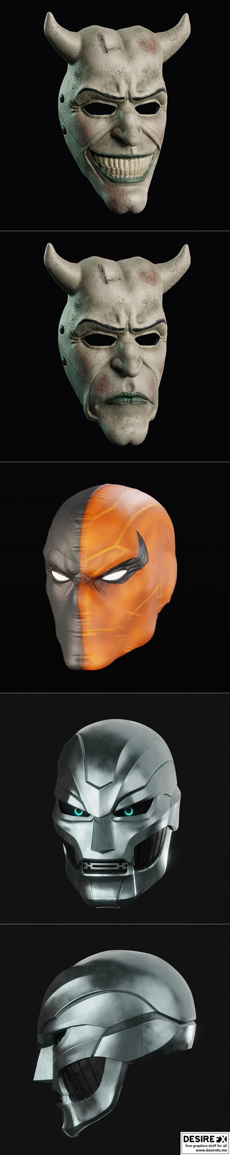Desire FX 3d models | Black Phone Mask and Deathstroke Mask normal and ...