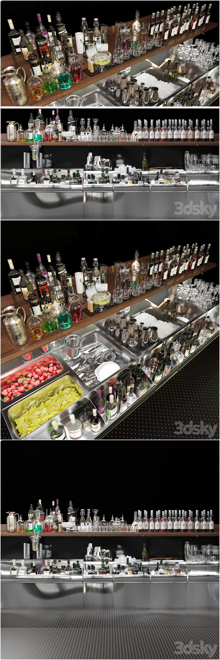 Desire FX 3d models | Bar counter with elite alcohol and cocktails. The ...