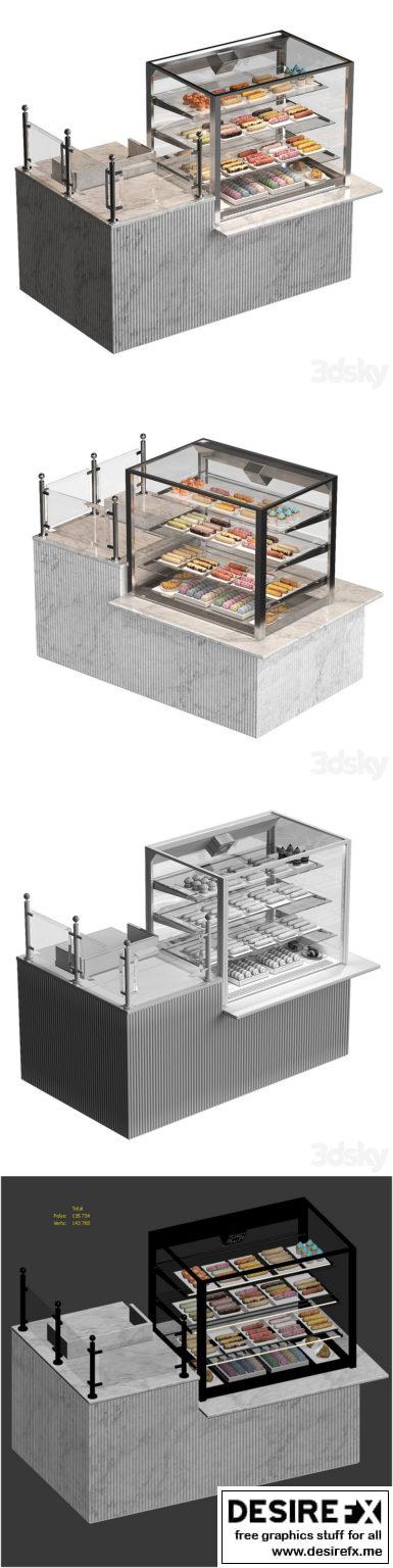 Desire FX 3d models | Confectionery showcase with eclairs – 3D Model