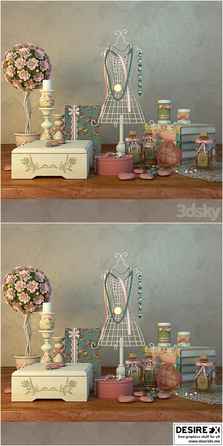 Desire FX 3d models | Decorative set for the bedroom – 3D Model