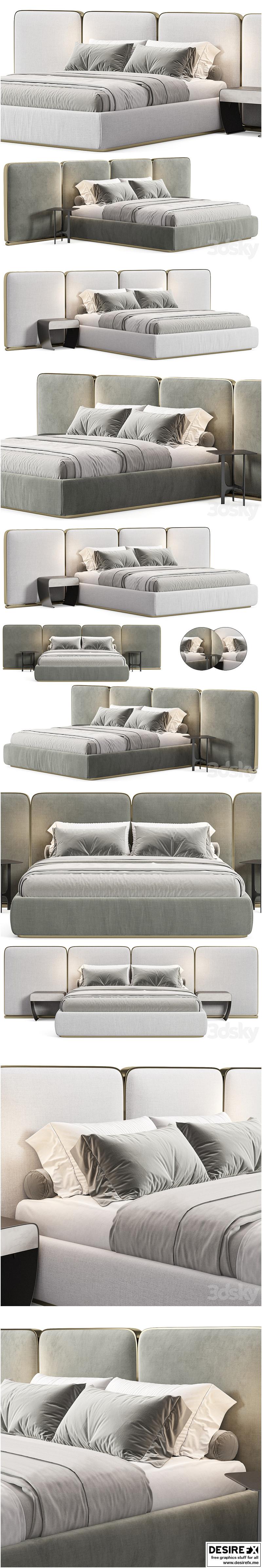 Desire FX 3d models | Gem Upholstered King Queen Bed 2 – 3D Model