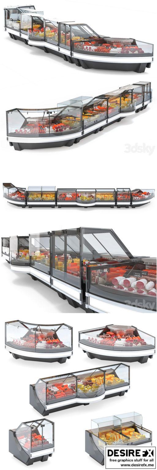 Desire FX 3d models | Set of showcases for grocery store – 3D Model