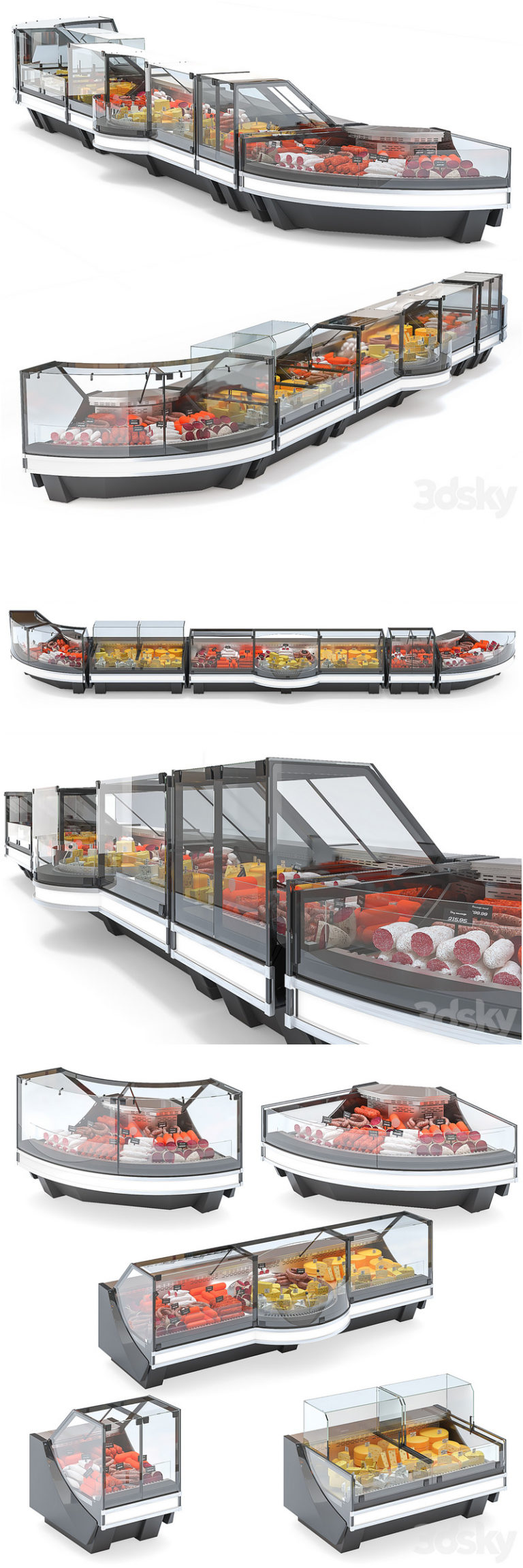 Desire FX 3d models | Set of showcases for grocery store – 3D Model