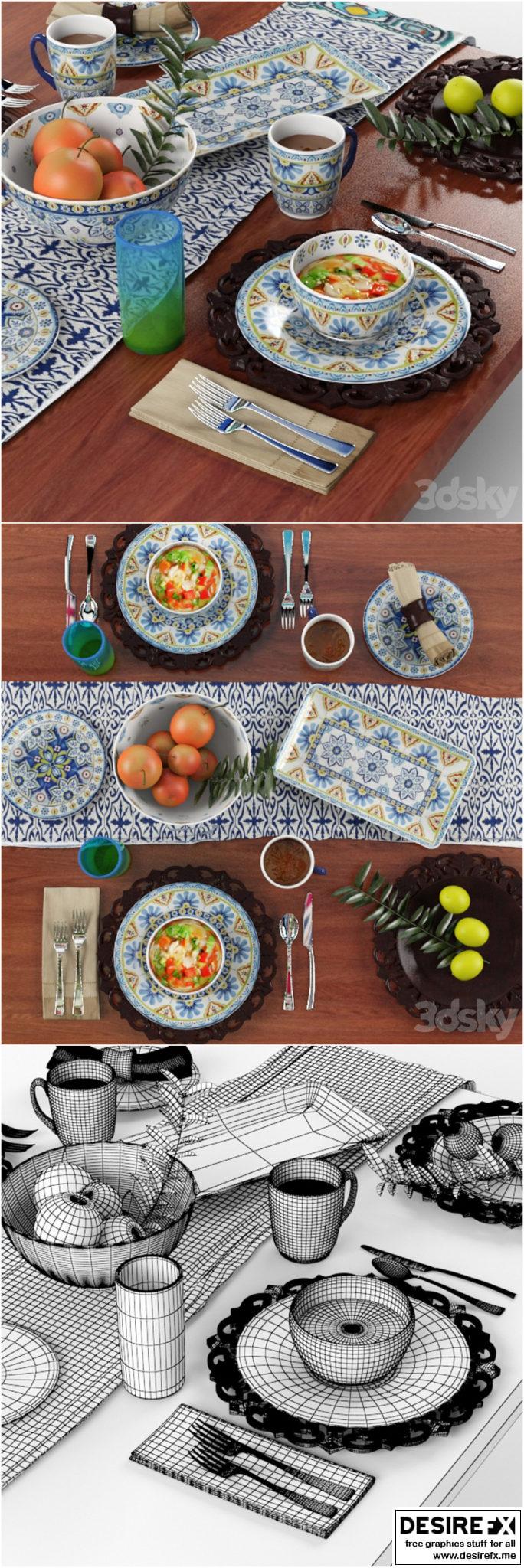 Desire FX 3d models | Tableware Mediterranean Mix – 3D Model