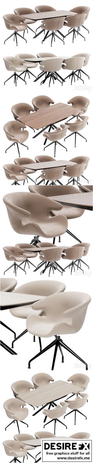 Desire FX 3d models | Wing dining chair and table MK-7501-WD – 3D Model