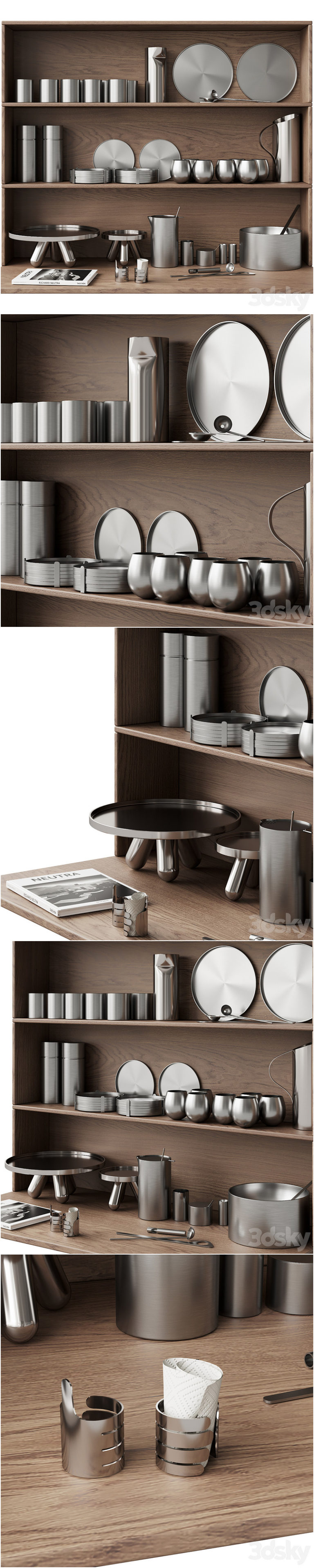 Desire FX 3d models | 059_Kitchen decor set DISHES aluminum 01 – 3D Model