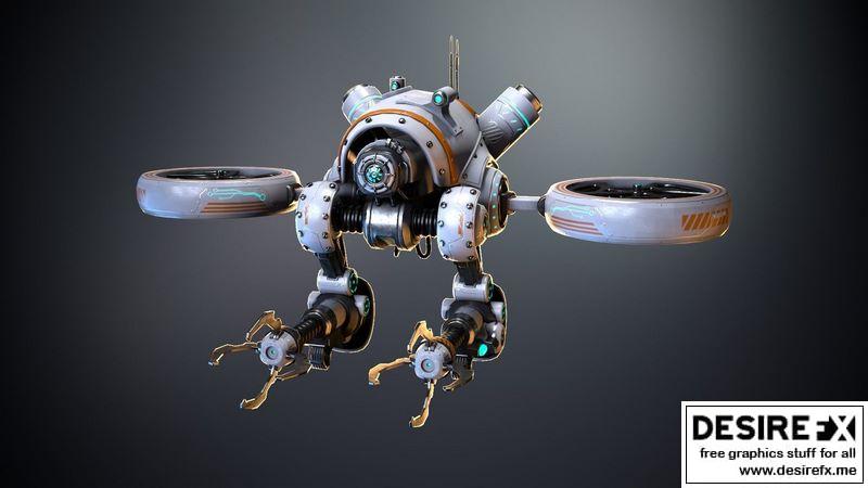 Desire FX 3d models | Sci-fi drone 01 Low-poly 3D model