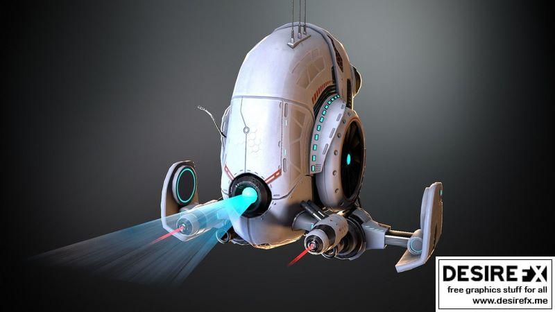 Desire FX 3d models | Sci-fi Drone 03 Low-poly 3D model