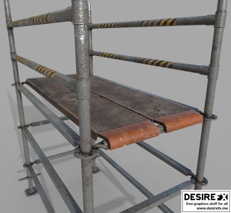 Desire FX 3d models | Metal Scaffolding – 2 parts Low-poly 3D model