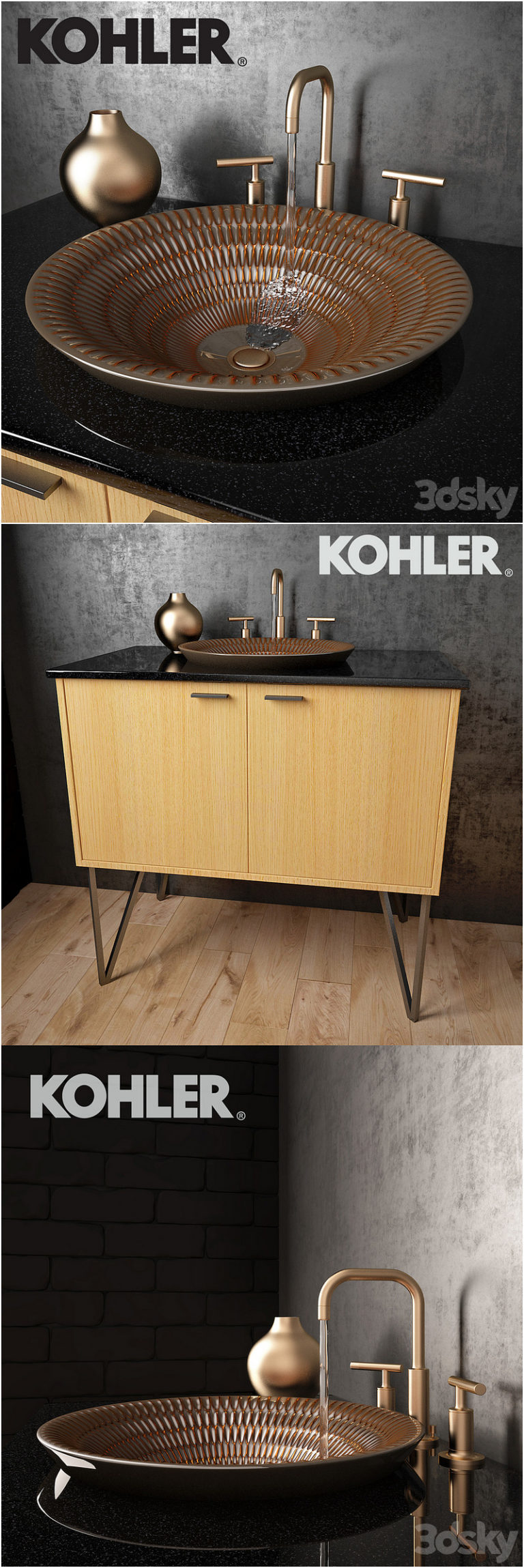 Derring Desire FX 3d models | KOHLER Derring + Jute + Purist – 3D Model