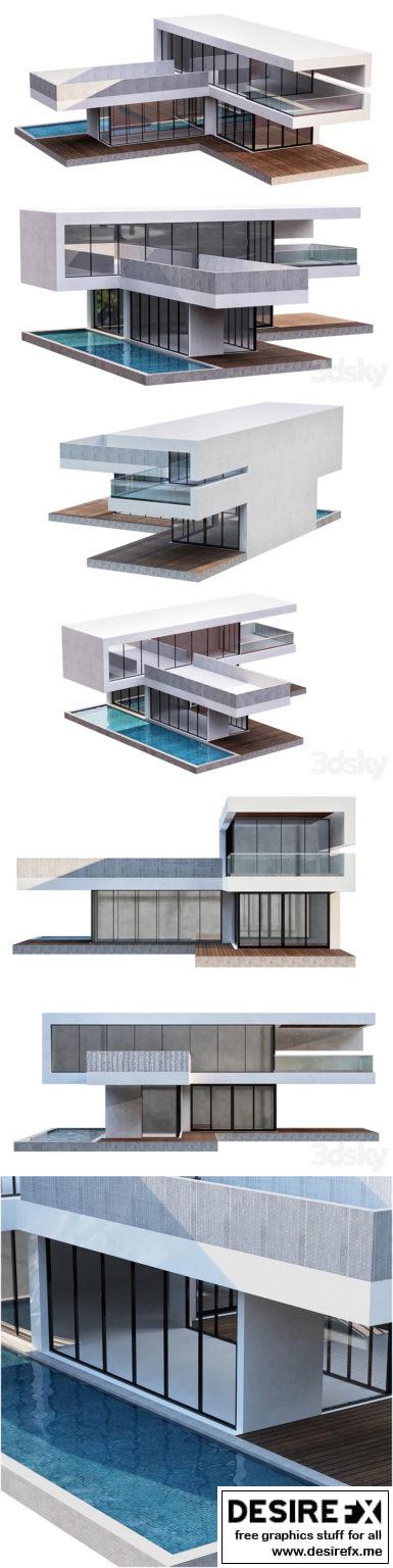 Desire FX 3d models | Modern House No4 – 3D Model