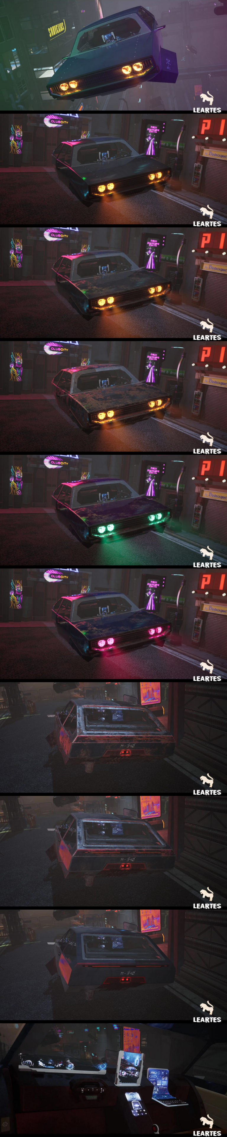 Desire FX 3d models | Driveable Animated Retro Cyberpunk Hover Car 02