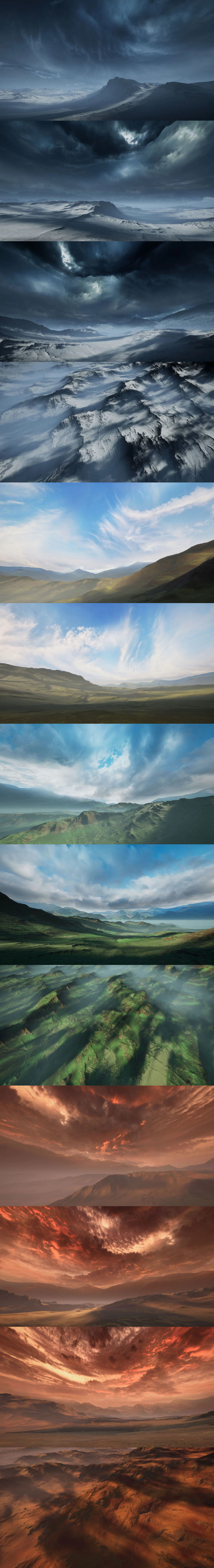 Desire FX 3d models | Matte Painting Skybox Pack IX – Four Seasons