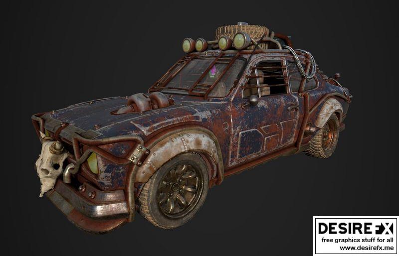 Desire FX 3d models | Mad Max Vehicle post apocalyptic car Low-poly 3D ...