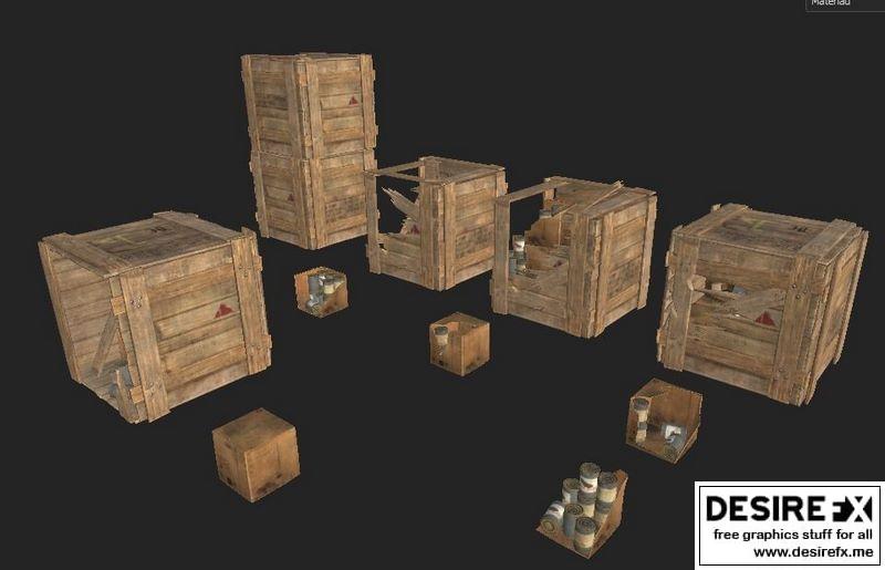 Desire FX 3d models | Food Box Broken Low-poly 3D model