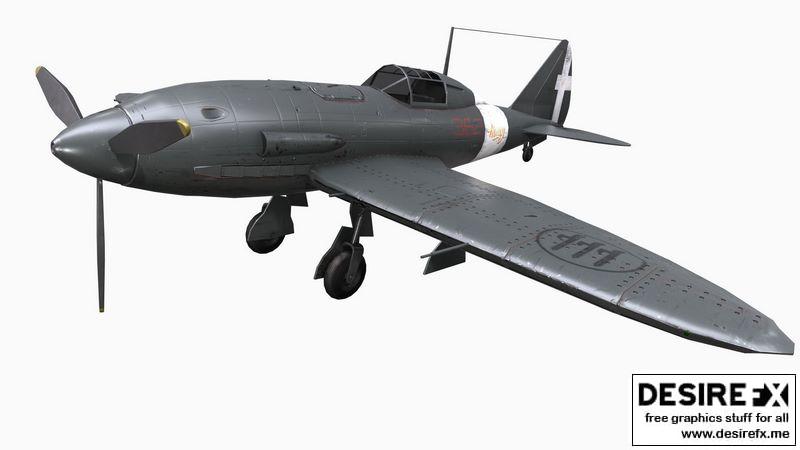 Desire FX 3d models | Plane Reggiane Re 2005 Italian fighter Low-poly ...