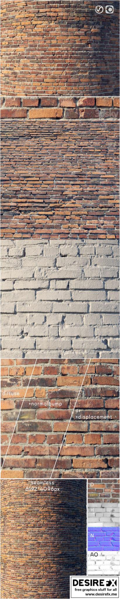 Desire FX 3d models | Brick wall with damage (material) – 3D Model