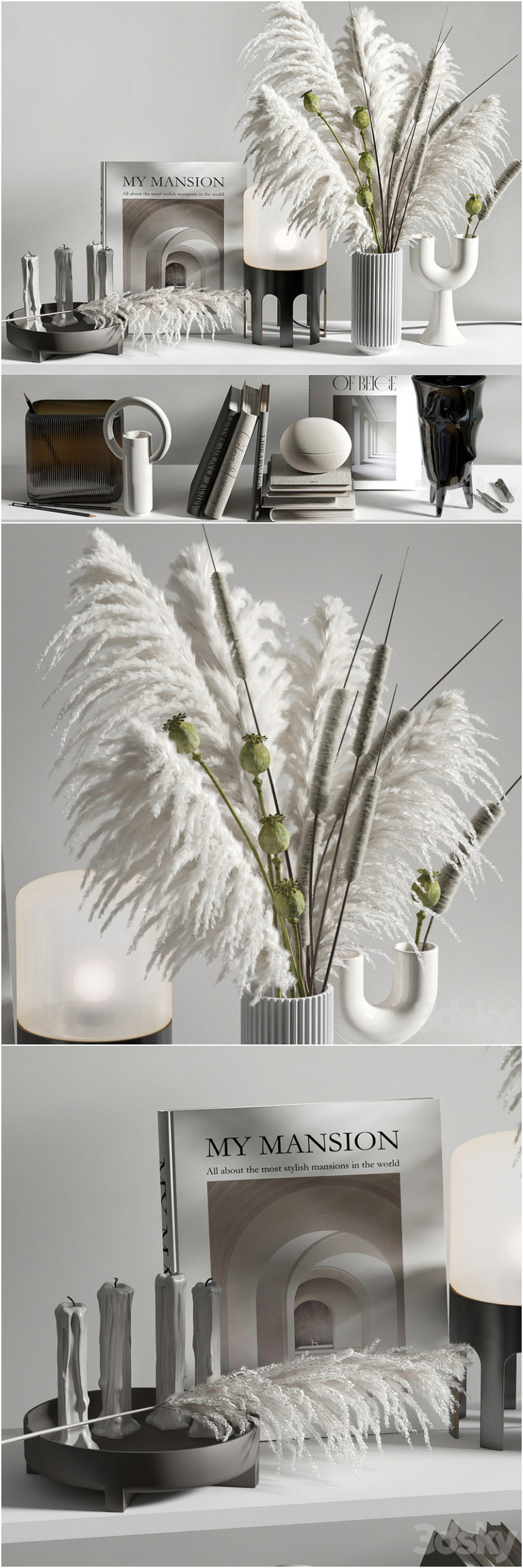 Desire FX 3d models | Decorative set for shelves with mixed bouquet 08 ...