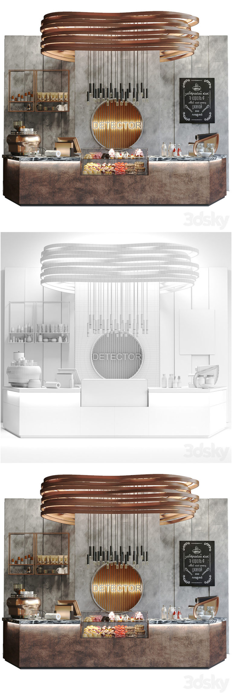 Desire FX 3d models | Design project of a cafe with desserts in the ...