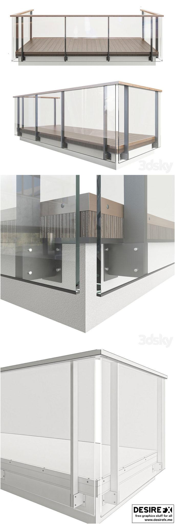 Window Railing 3d Model Desire FX 3d models | Glass-Railing-05 – 3D Model