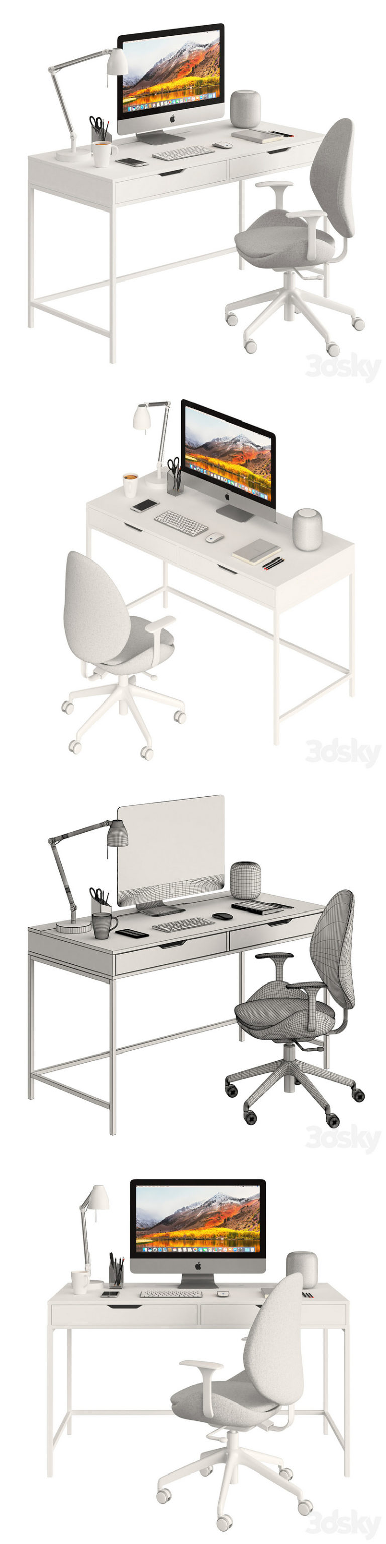 Desire FX 3d models | Ikea ALEX table and HATTEFJÄLL – 3D Model