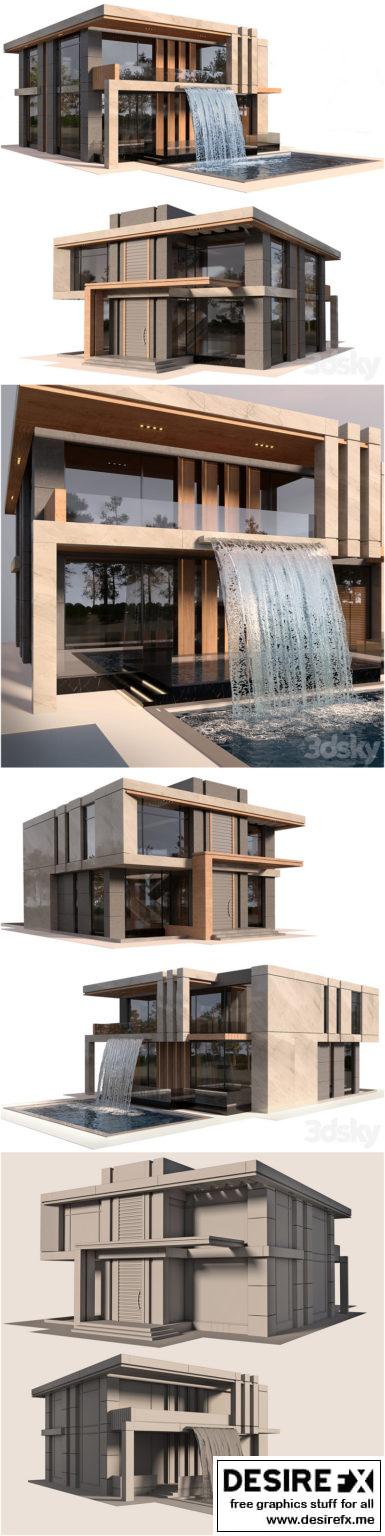 Desire FX 3d models | Modern Villa with pool – 3D Model