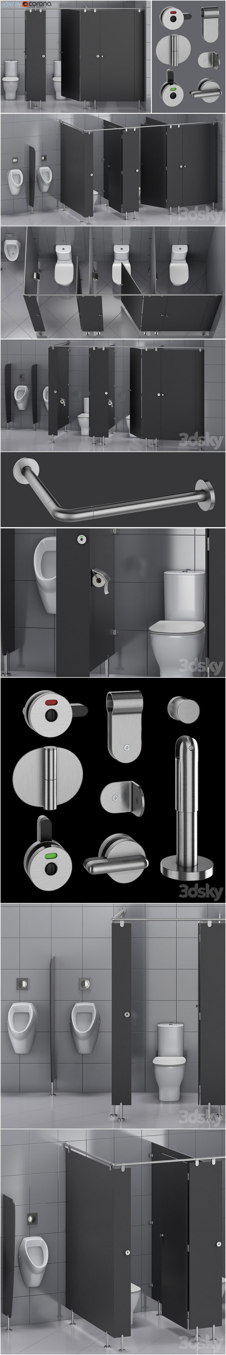 Sanitary Model Desire FX 3d models | Sanitary partitions for public toilets FunderMax ...
