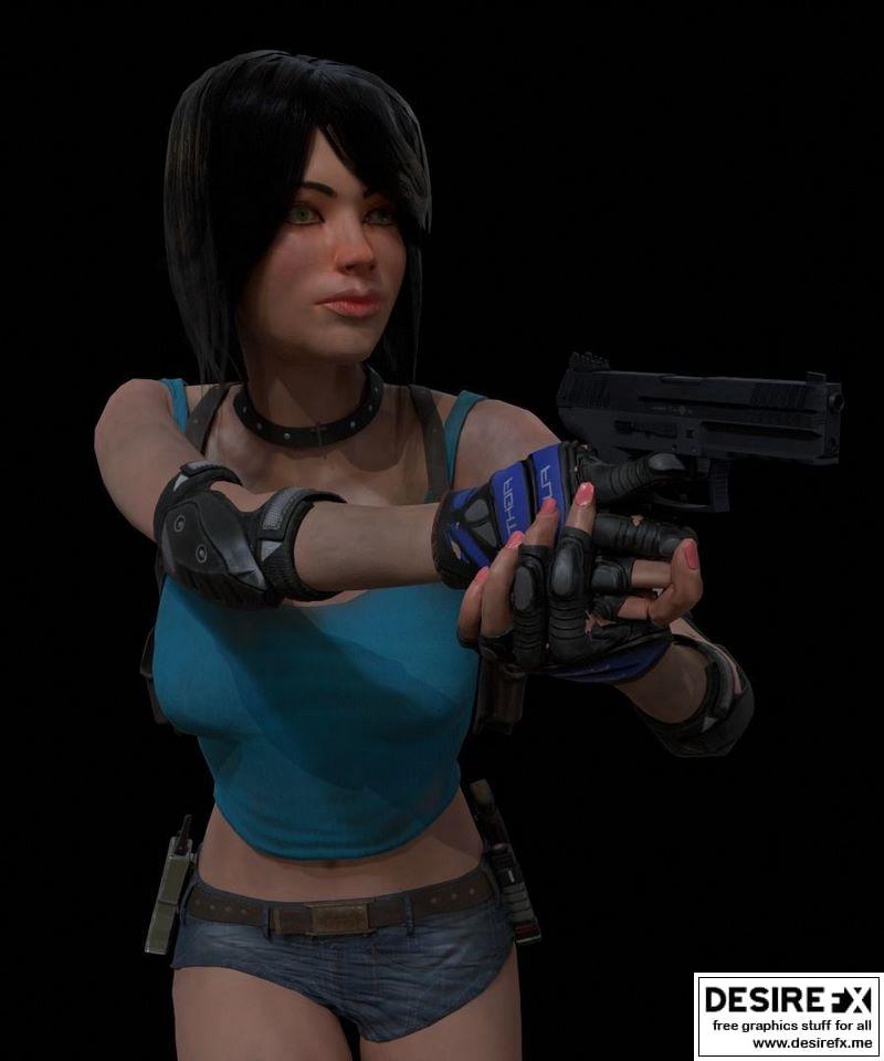 Desire FX 3d models | Game female character Low-poly 3D model