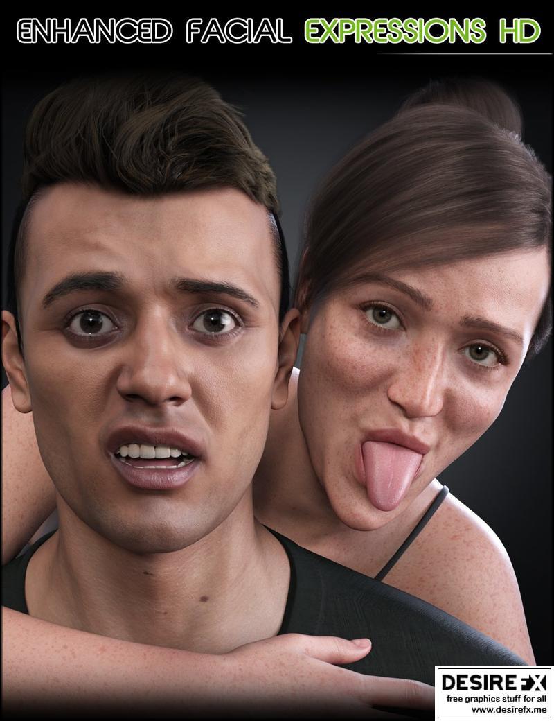 Desire FX 3d models | Enhanced Facial Expressions HD for Genesis 9