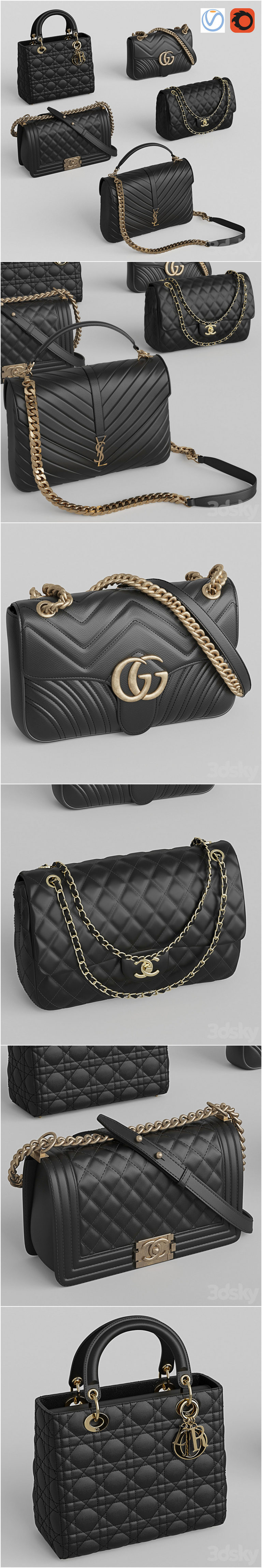 Desire FX 3d models | Bags set 6 – 3D Model