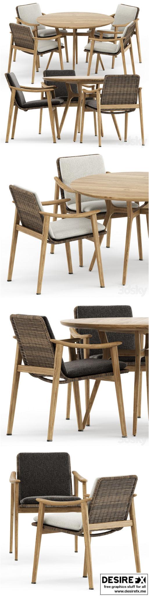 Desire FX 3d models | Fynn Outdoor chair by Minotti and Ren Dining ...