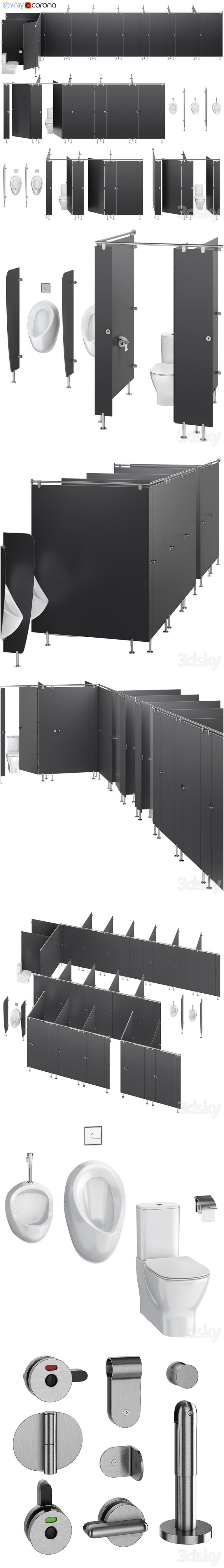 Sanitary Model Desire FX 3d models | Sanitary partitions for public toilets FunderMax ...