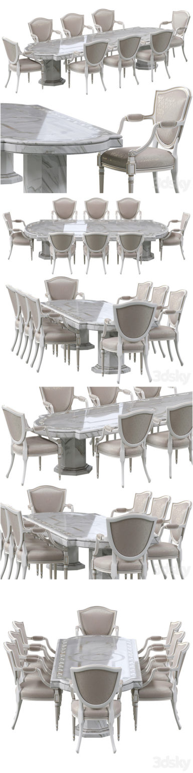 Desire FX 3d models | Classic dining chair and marble table – 3D Model