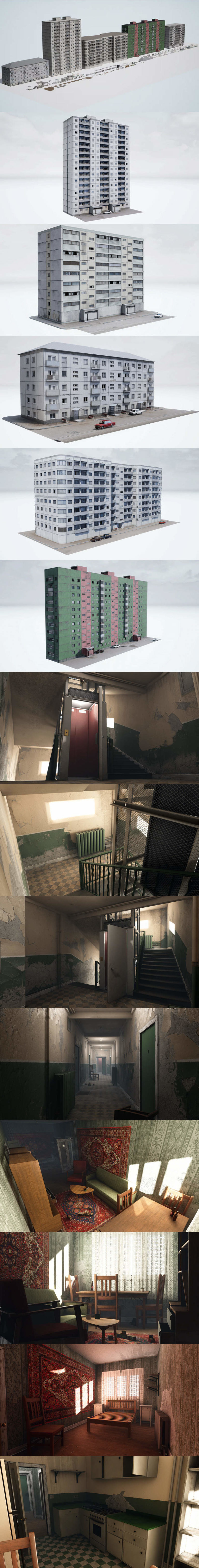 Desire FX 3d models | Soviet Apartment Megapack – Modular Interior Exterior