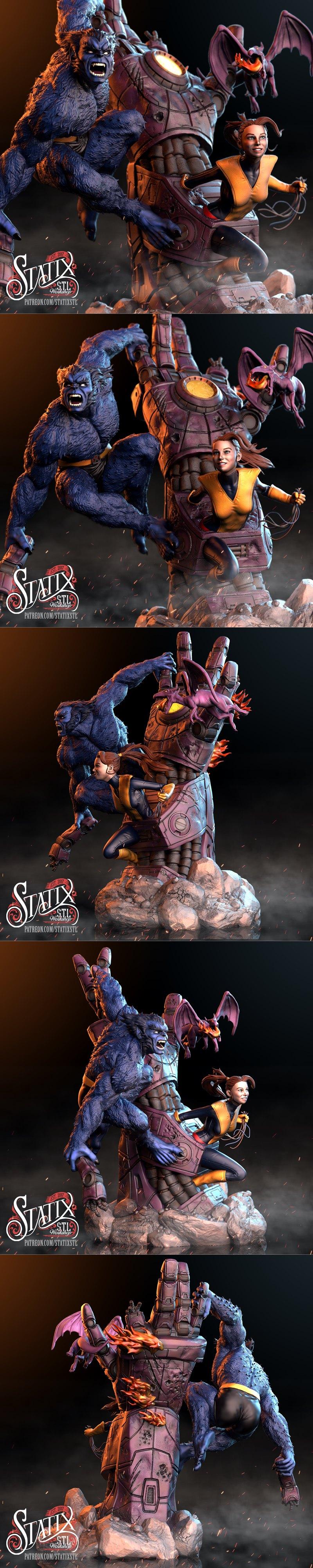 Desire FX 3d models | Statix – Beast Shadowcat and Lockheed Diorama ...