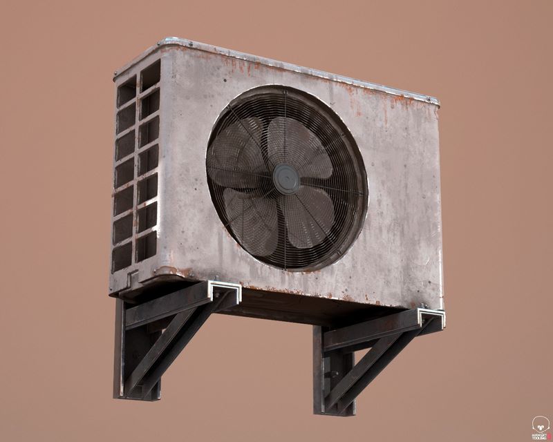 Desire FX 3d models | AC-Unit air conditioner on wall Low-poly 3D model