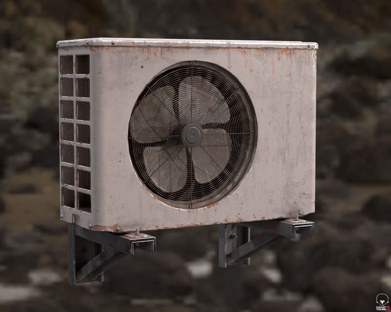 Desire FX 3d models | AC-Unit air conditioner on wall Low-poly 3D model