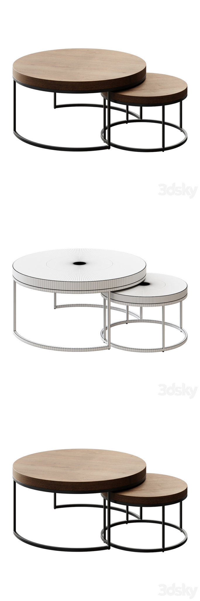 Desire FX 3d models | Coffee table Malcolm Round Nesting Coffee Tables ...