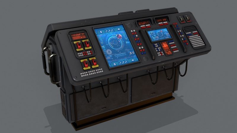 Desire FX 3d models | Sci-Fi Computer Control Terminal Low-poly 3D model
