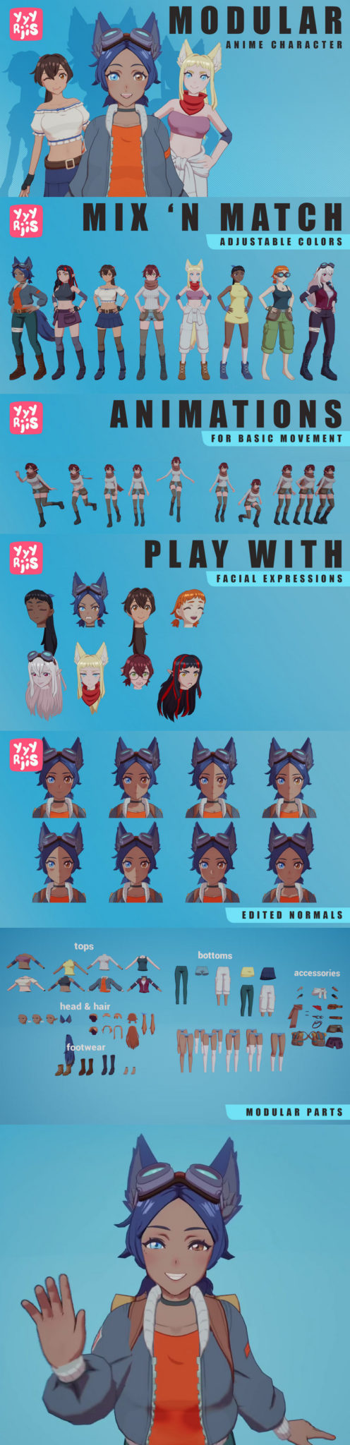 Desire FX 3d models | Modular Anime Character (Girl)