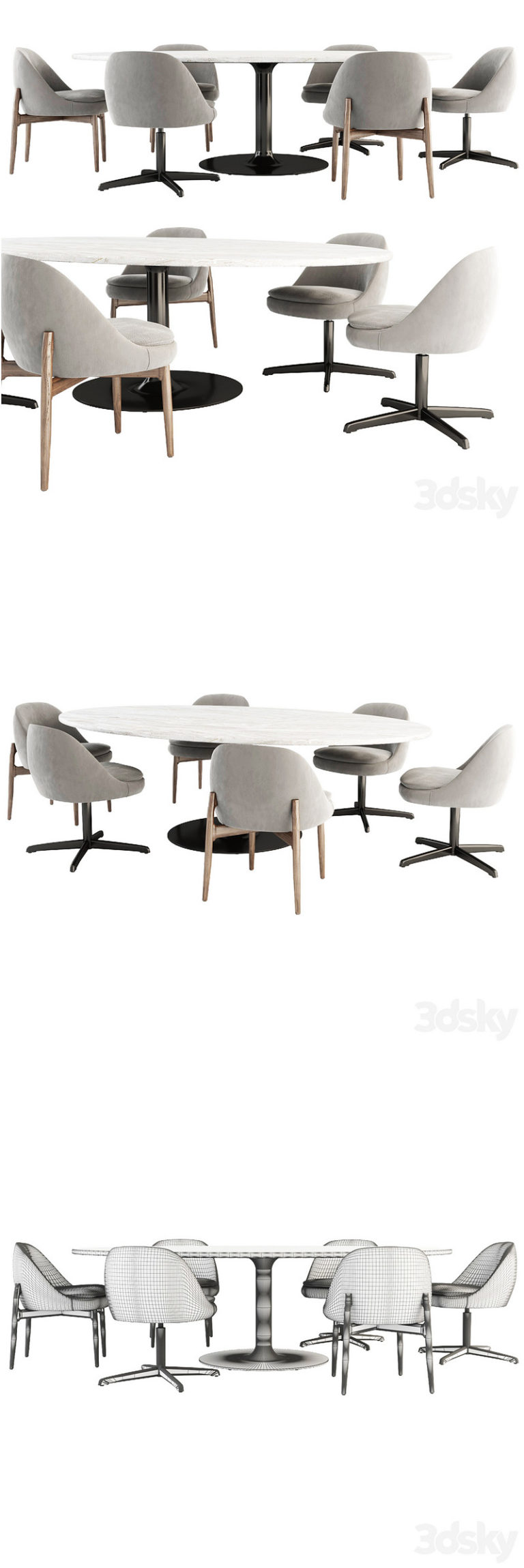 Desire FX 3d models | Olivier Dining Table and Sendai Chair – 3D Model