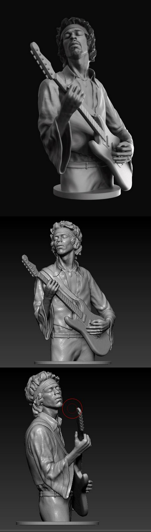 Jimi Hendrix Bust – 3D Print Model