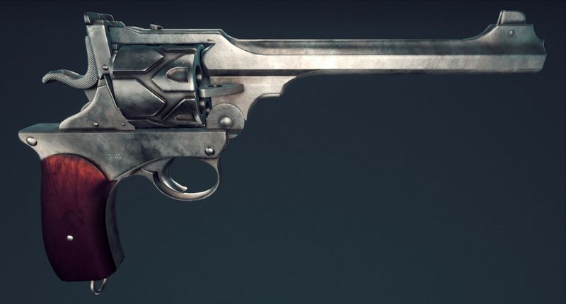 Desire FX 3d models | Webley Fosbery Automatic Revolver Low-poly 3D model
