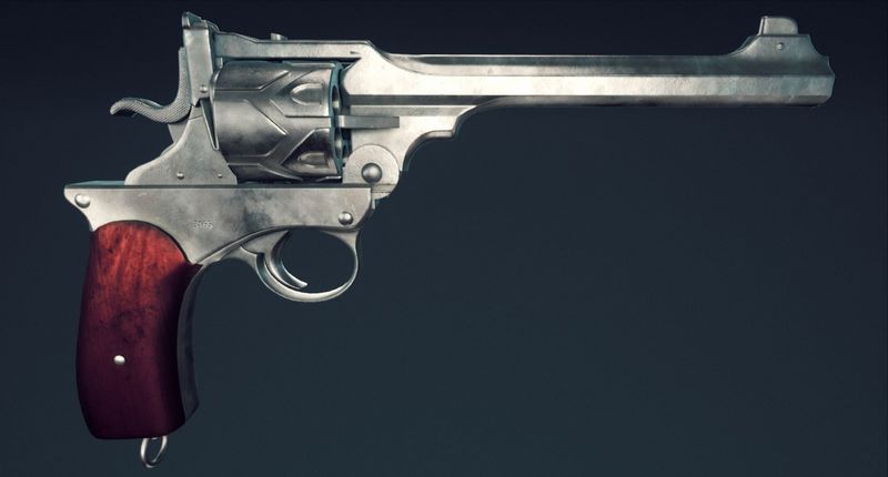 Desire FX 3d models | Webley Fosbery Automatic Revolver Low-poly 3D model
